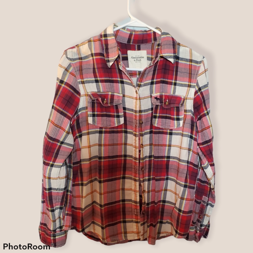 Abercrombie and Fitch girls size large plaid shirt